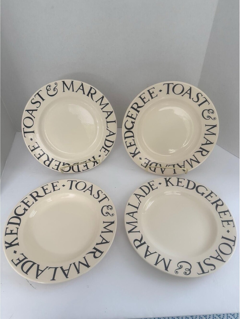 Emma Bridgewater Black Toast & Marmalade Side Plates – Set of 4 (8.5”)